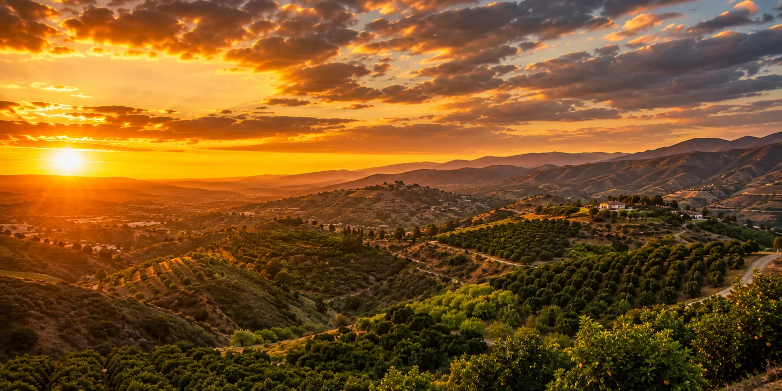 The hills above Escondido at sunset.
