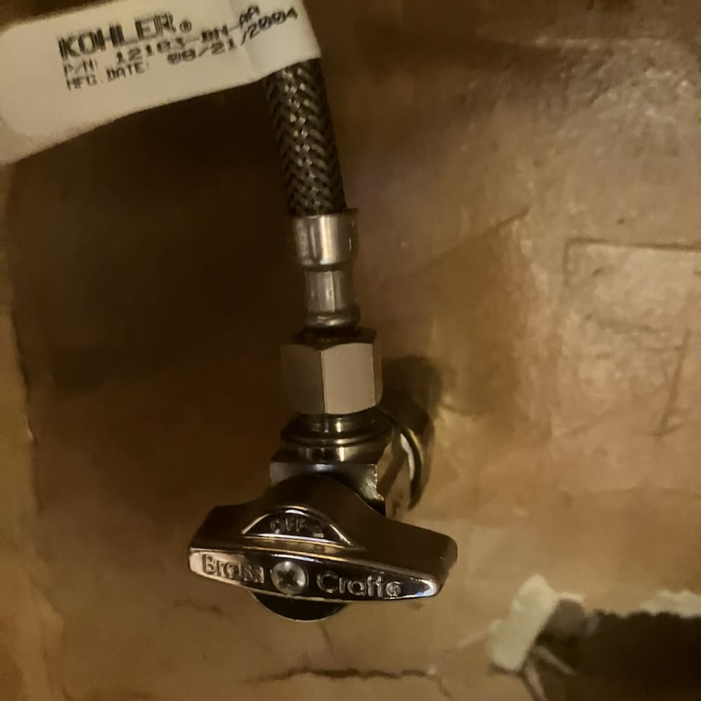 New shut off valve installed.