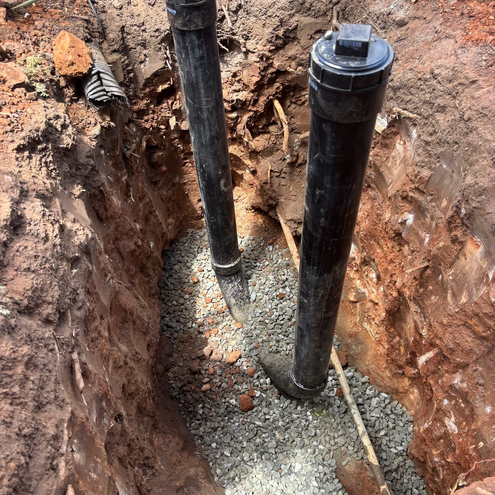 New sewer line installed.