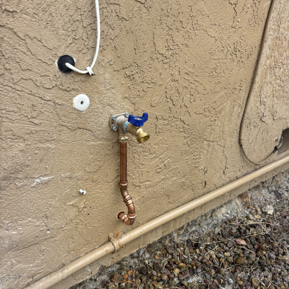 New hose bib installed.