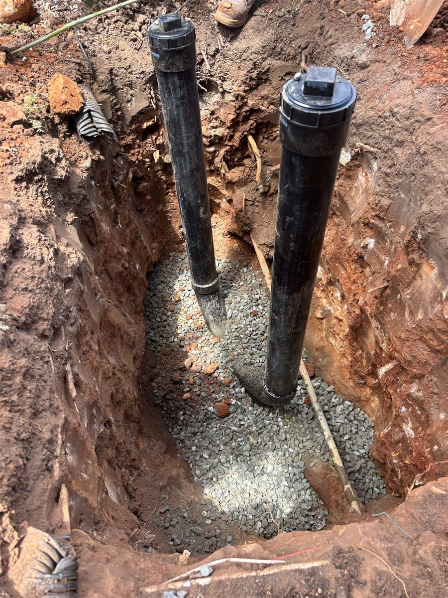 New sewer line installed.